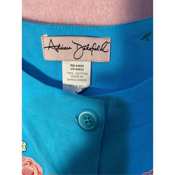 Adrian Delafield Woman’s Embroidered Floral Long Sleeve Cardigan Top S/med - Picture 4 of 4